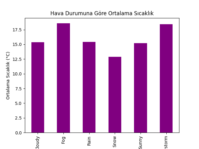 Hava Durumuna Göre Ortalama Sıcaklık Grafiği
